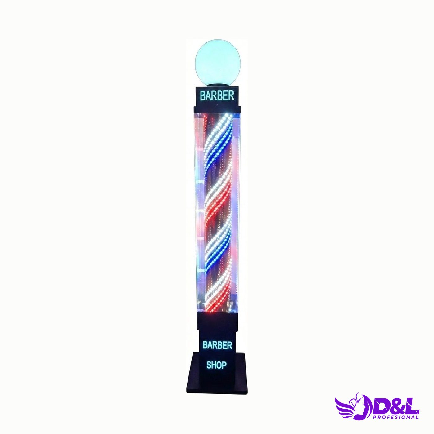 Lámpara Pole 175 cm, base negro, rosa dorado led