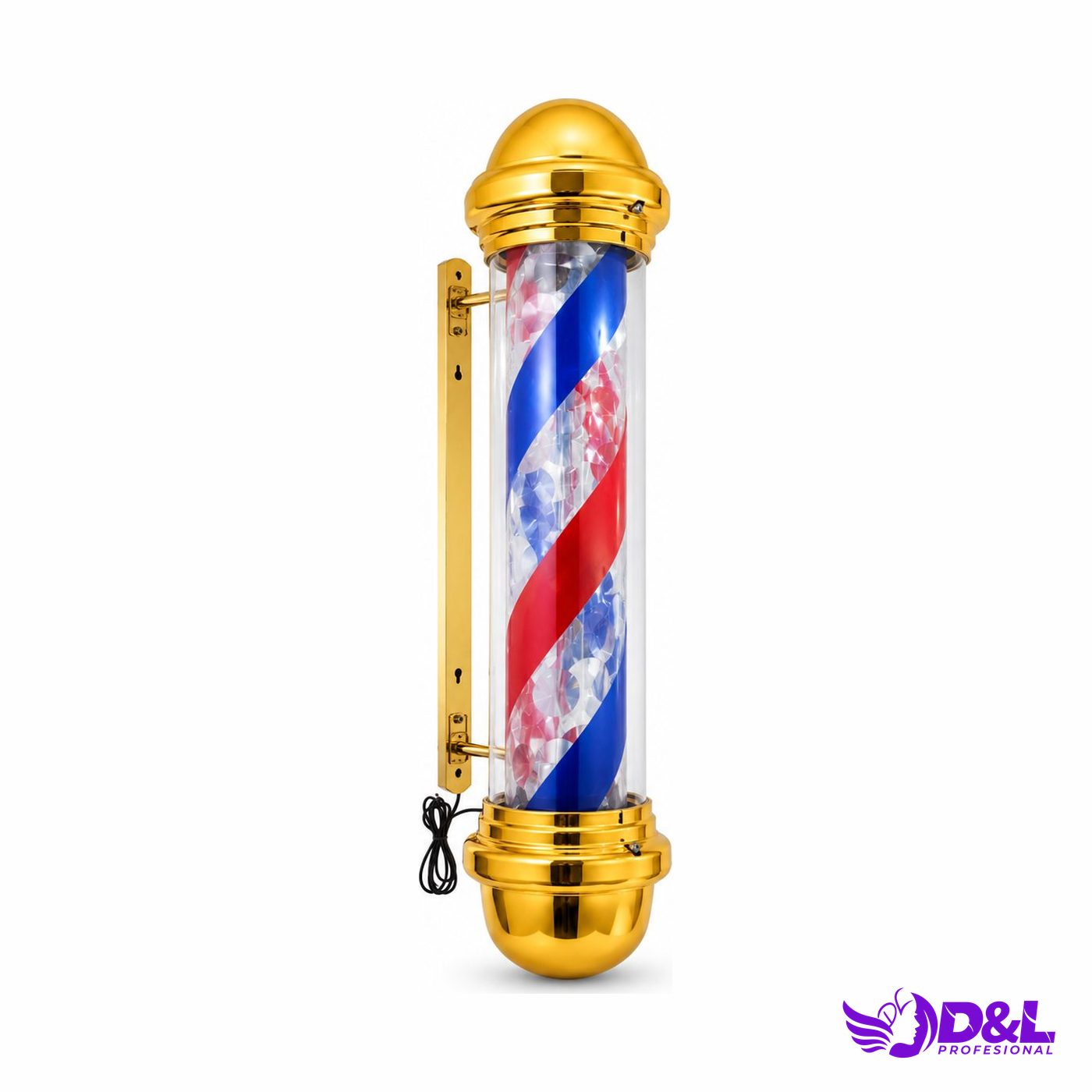 Lámpara Pole 90 cm, base dorado, clásico brillante delgado, sin bola