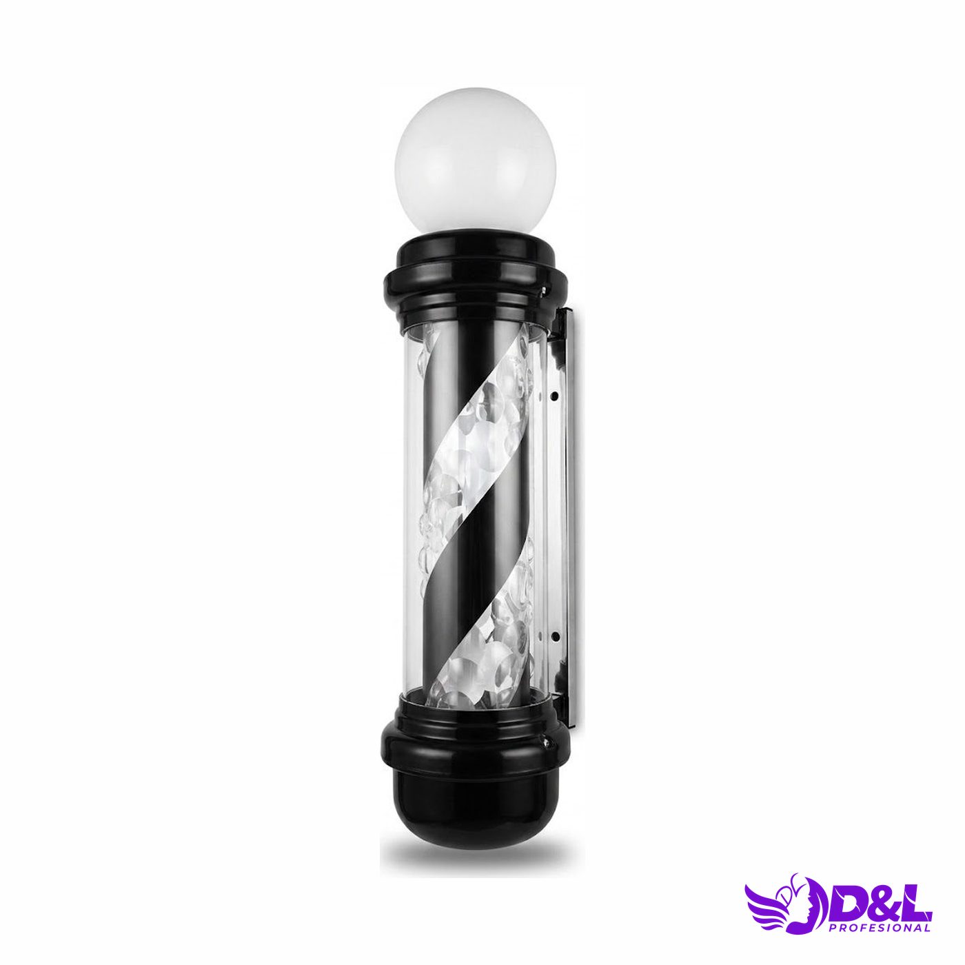Lámpara Pole 90 cm, base negro, clásico brillante, con bola 2