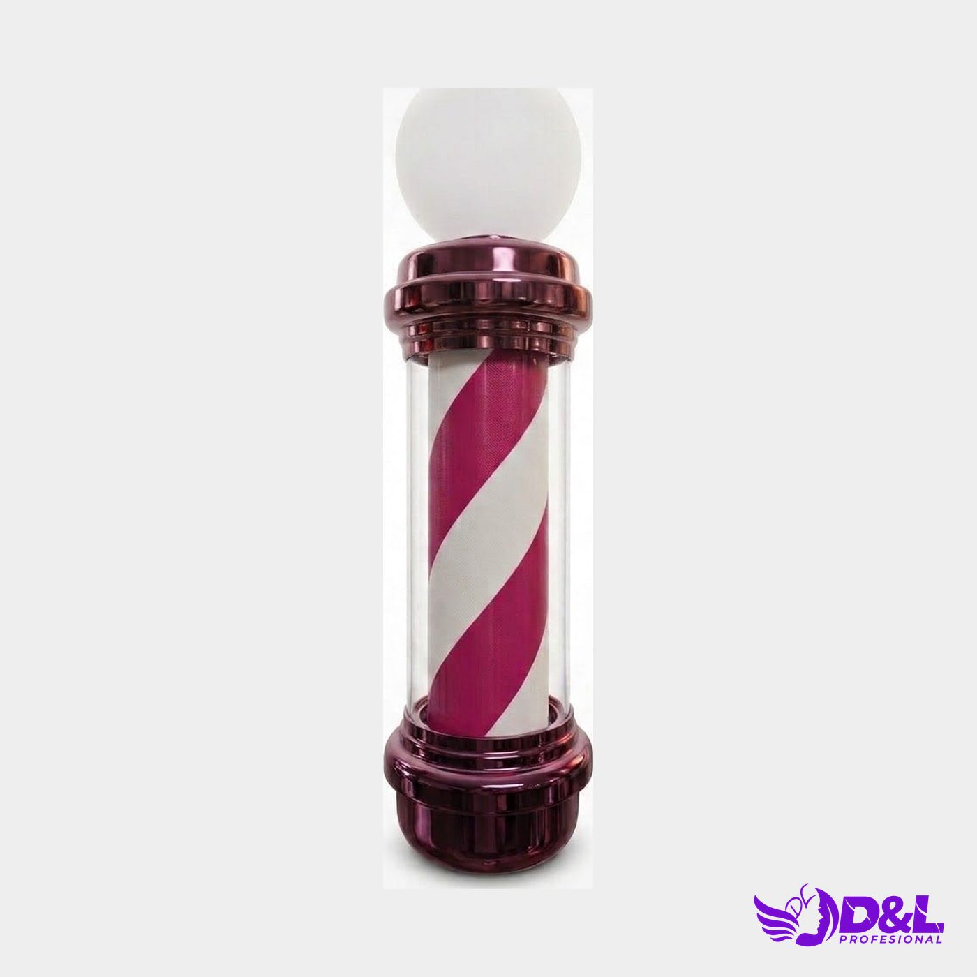 Lámpara Pole 90 cm, base rosado, rojo y blanco, con bola