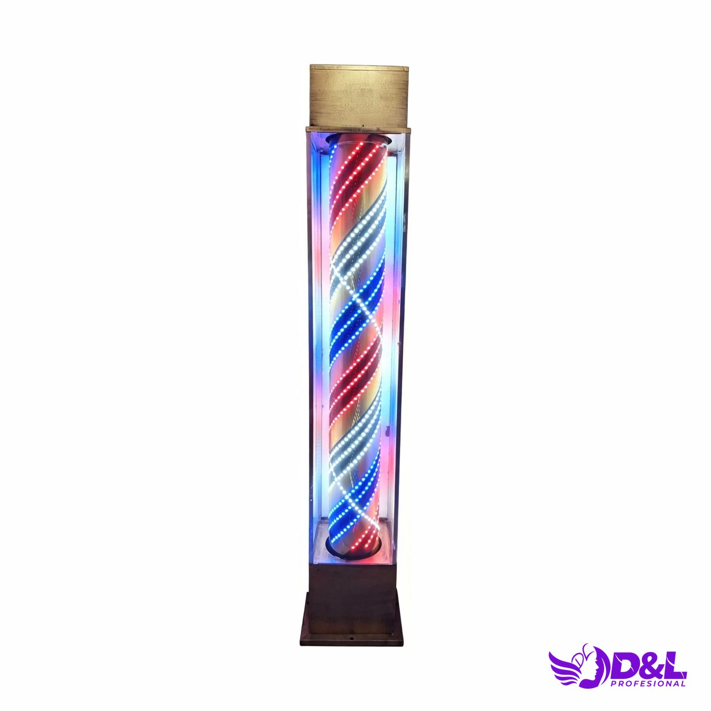 Lámpara Pole 1.80 m, base dorado, led dorado y negro