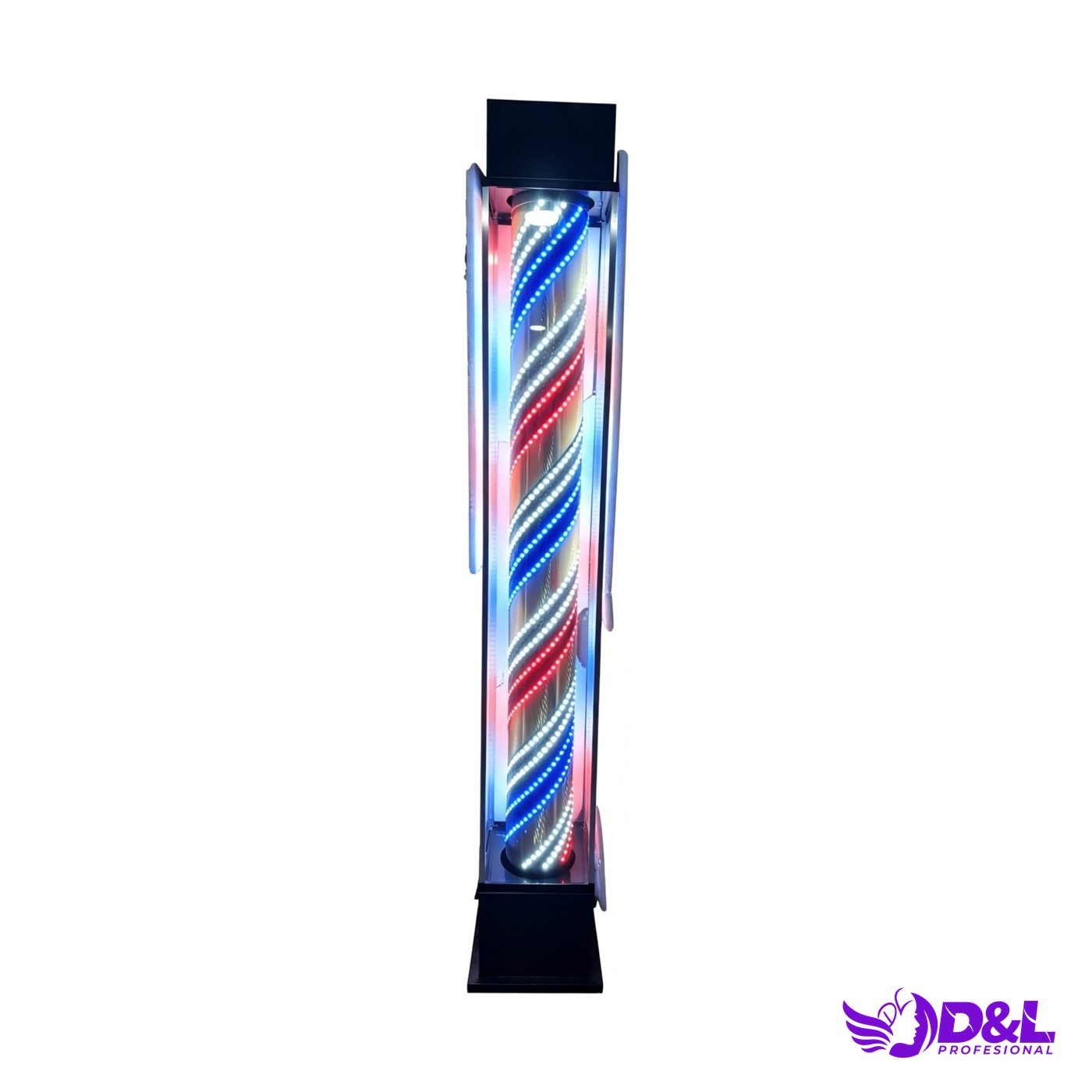 Lámpara Pole 2.00 m, base negro, led dorado y negro