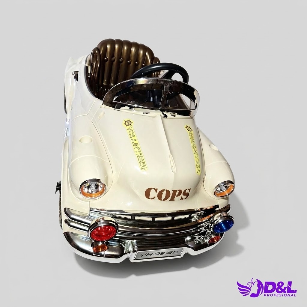 Carrito de Barbería Infantil Patrulla Clásica Azul Marino y Blanco