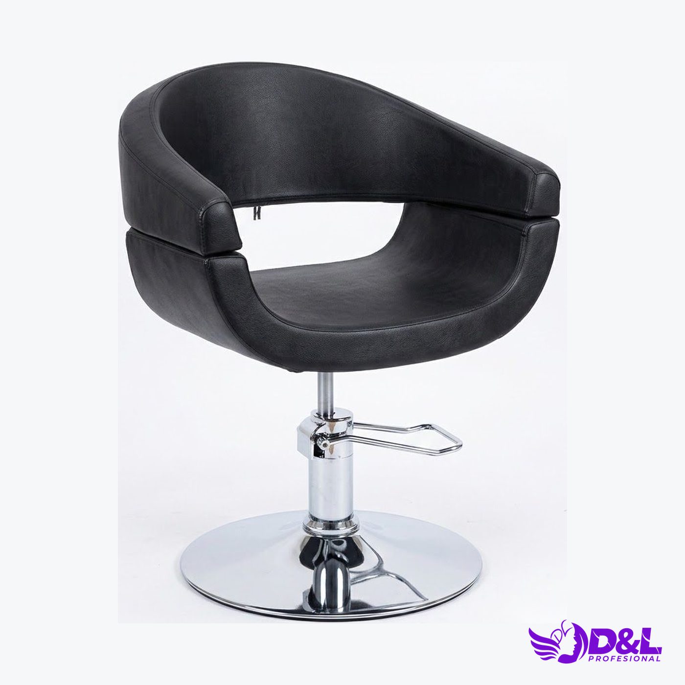 Sillón de Peluquería Giratorio Negro Contemporáneo 2