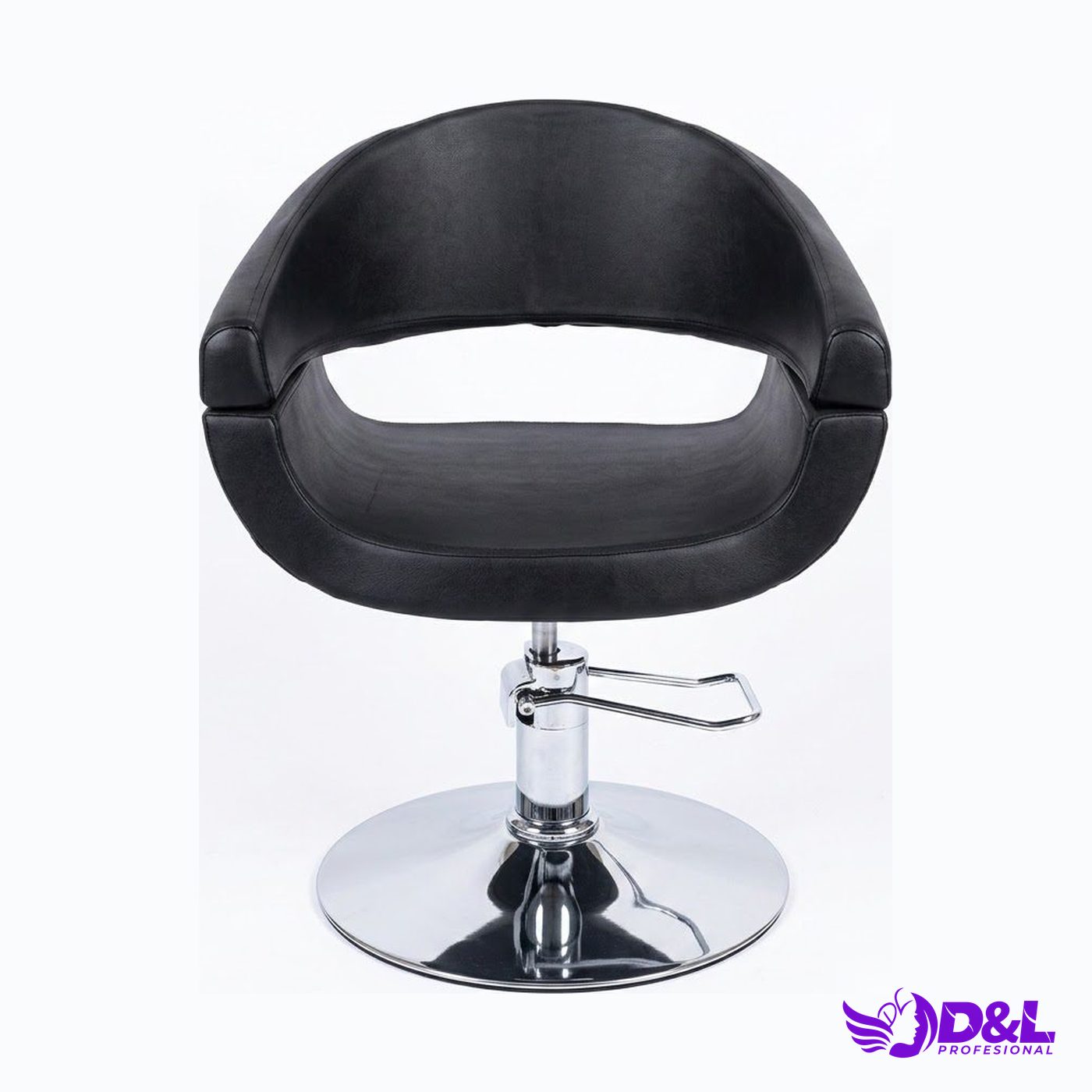 Sillón de Peluquería Giratorio Negro Contemporáneo 3